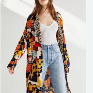 Free People Floral Multicolor Women's Long Blazer XS